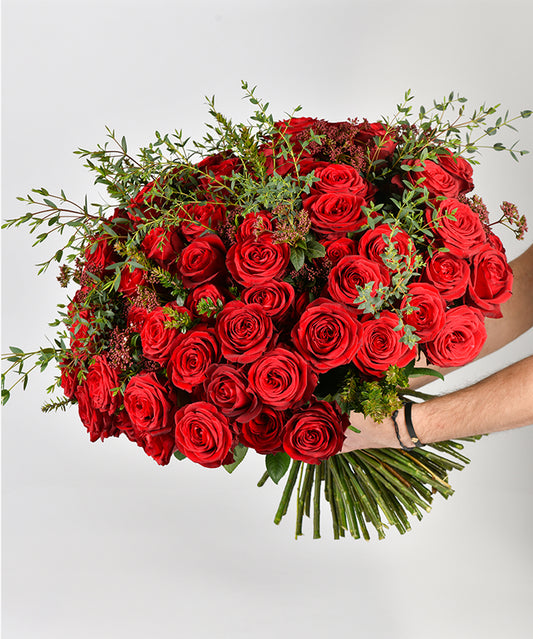 Buquê de 75 rosas Vermelhas Colombianas