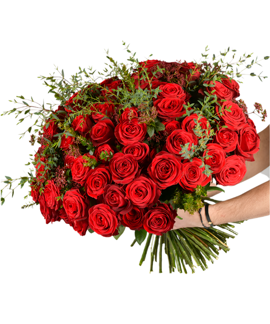 Buquê de 75 rosas Vermelhas Colombianas