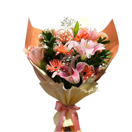 Bouquet of Lilies and Gerberas - Delicate Beauty for Any Occasion