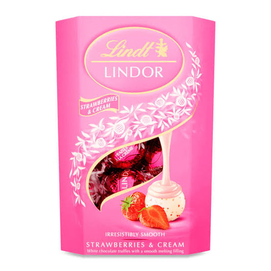 Lindt Lindor White Chocolate Truffles Strawberry & Cream 200g