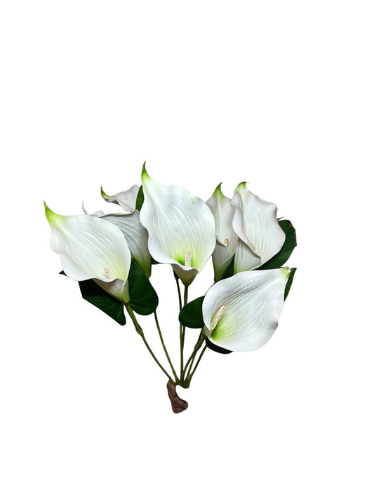 Artificial Milk Glass with Seven Flowers