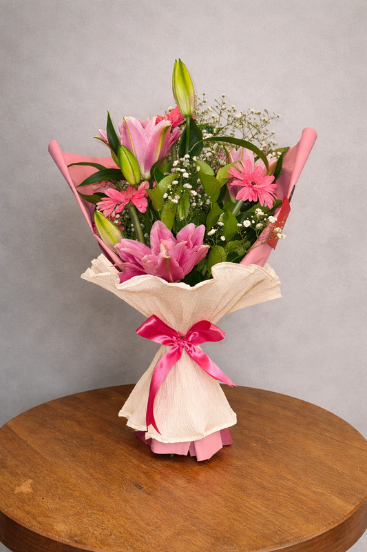 Buquê de Lírios e Gérberas - Beleza Delicada para Qualquer Ocasião