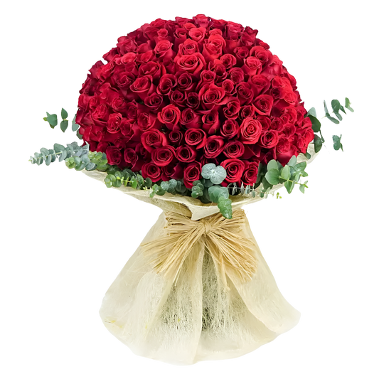 Paixão Floral Buquê Vermelho com 200 Rosas Colombianas