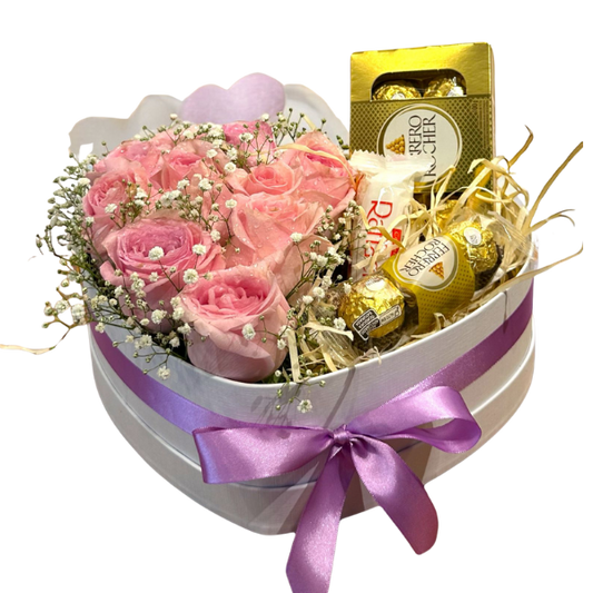 Coração de Rosas e Chocolates - Uma Homenagem de Amor e Elegância
