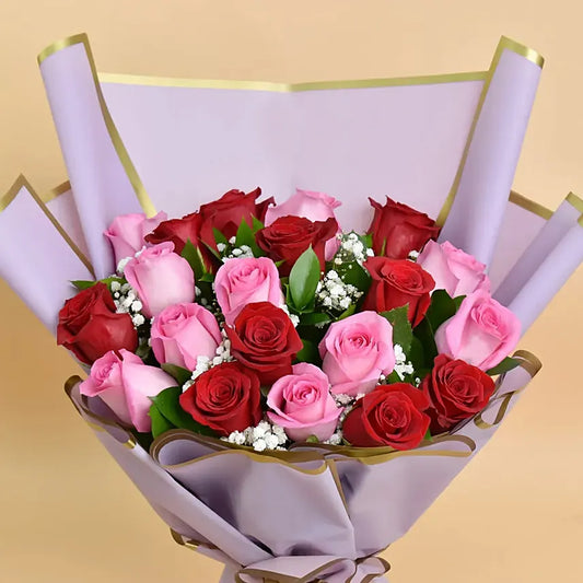 Spirit of Love and Romance: Bouquet of Red and Pink Roses