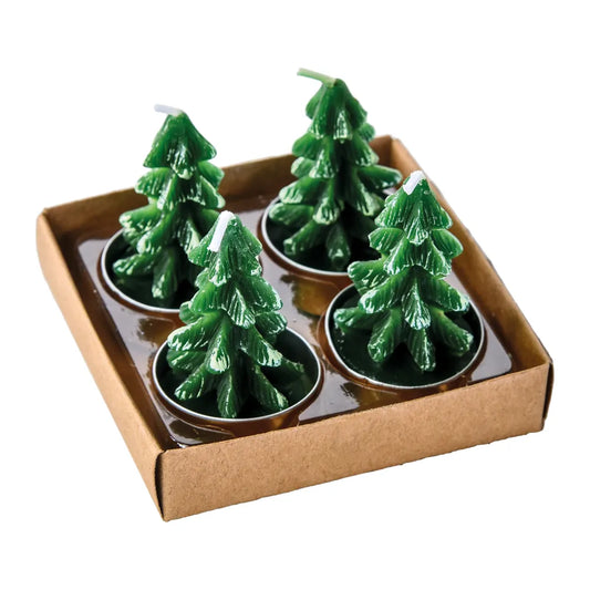 3D GREEN PINE CANDLE 7cm WITH 4 units