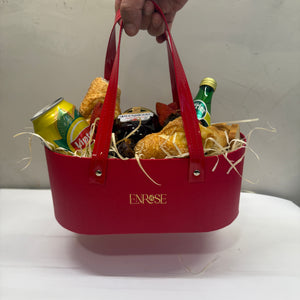 Cesta de Café da Manhã Luxo Vermelha ENROSE