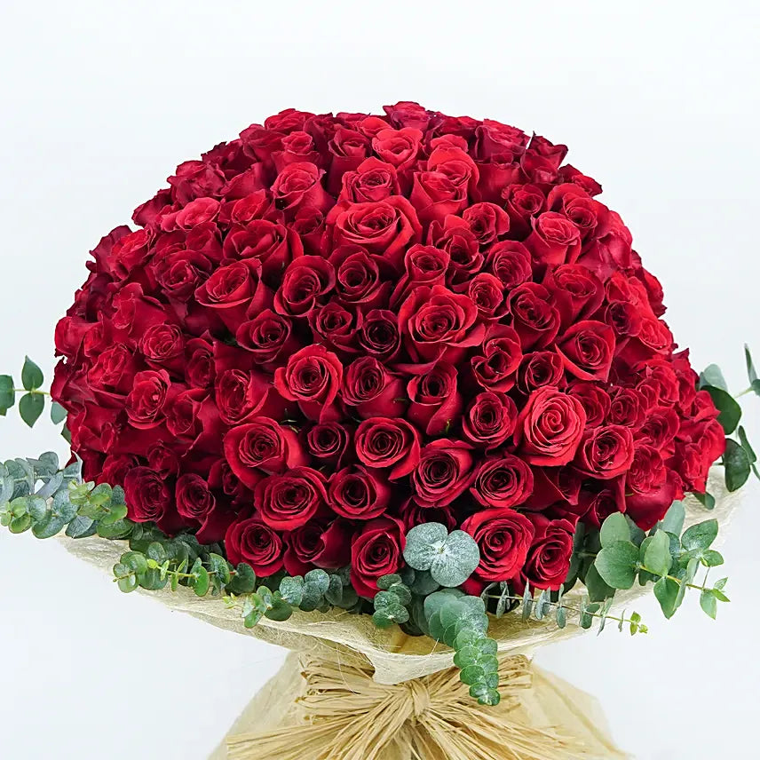 Paixão Floral Buquê Vermelho com 200 Rosas Colombianas