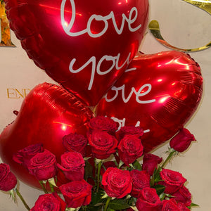 Arranjo com Rosas Vermelhas-Amor Eterno