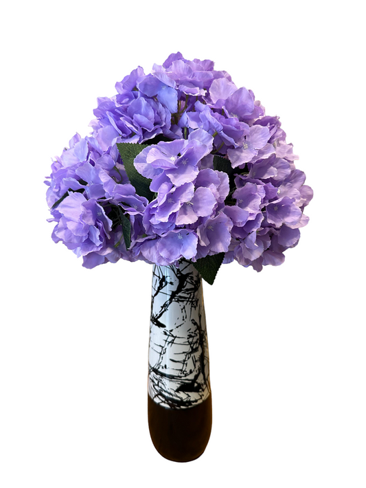 Artificial Hydrangea Arrangement with Ceramic Vase
