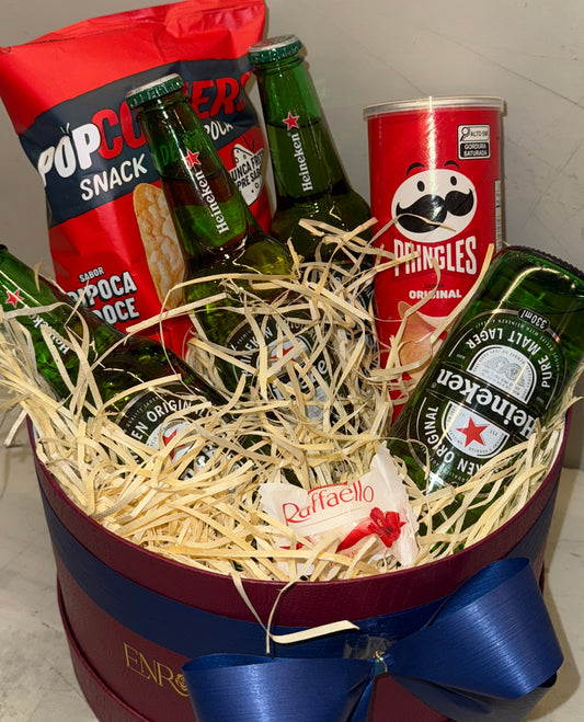 Caixa de Presente Masculina Cerveja & Snacks Enrose