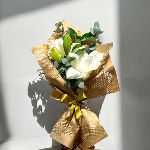 Bouquet of White Lilies with Eucalyptus - Purity and Elegance by ENROSE