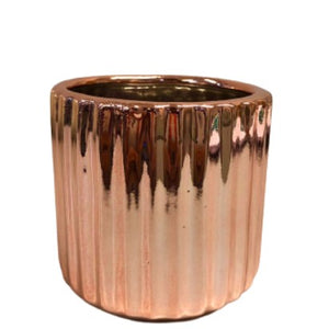 Cachepot cromado em relevo 7cm