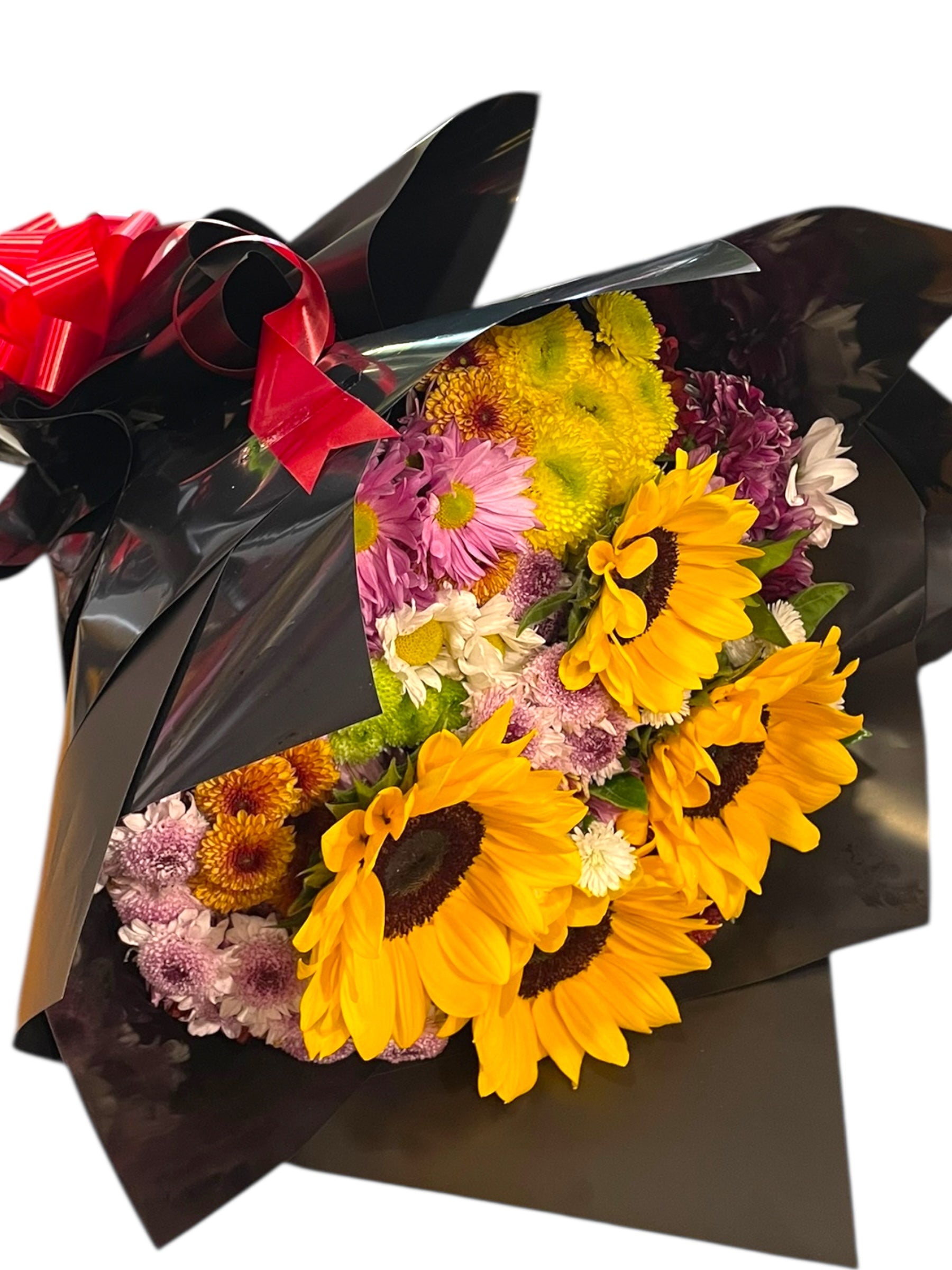 Buquê com Girassóis e Flores do Campo – Estilo Moderno