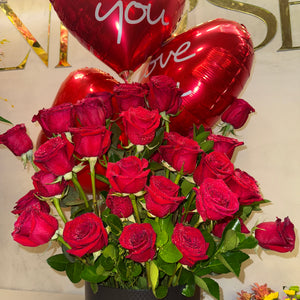 Arranjo com Rosas Vermelhas-Amor Eterno