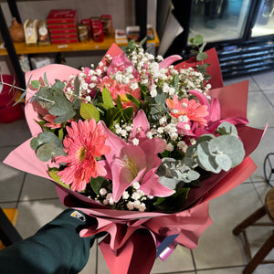 Buquê em tons de rosa