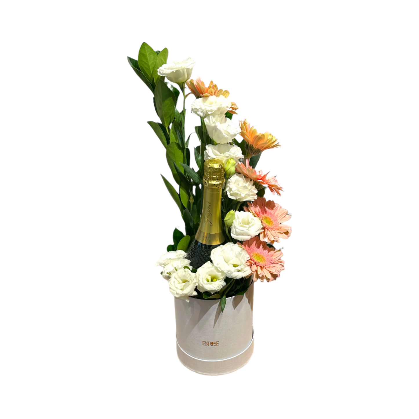 Arranjo de Flores com Champagne - Um Toque de Elegância e Sofisticação