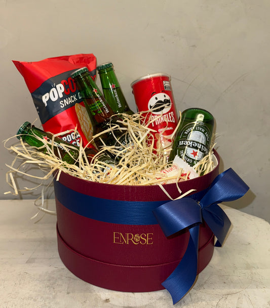 Caixa de Presente Masculina Cerveja & Snacks Enrose