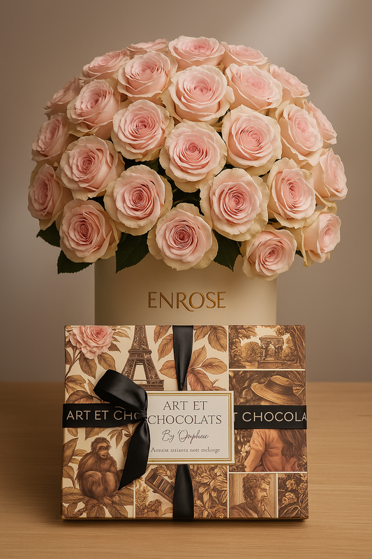Exclusivo ENROSE x Orphée – Rosas Naturais e Chocolates de Ouro