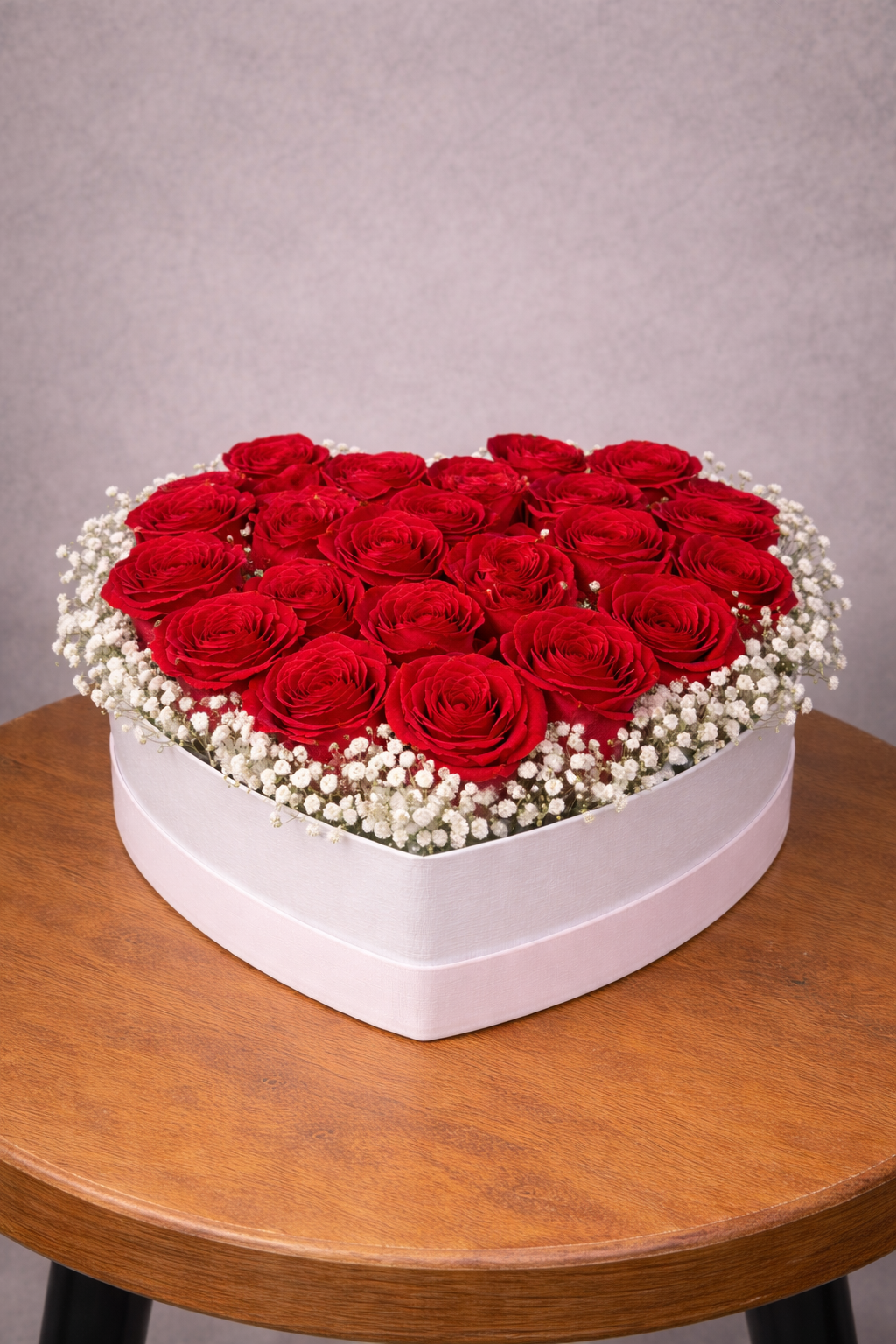 Caixa Coração 25 Rosas Colombianas