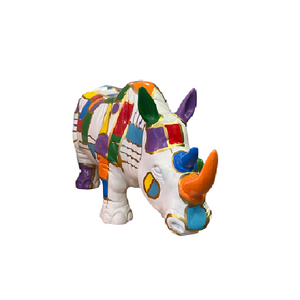 ESTATUETA COLORIDA RINOCERONTE