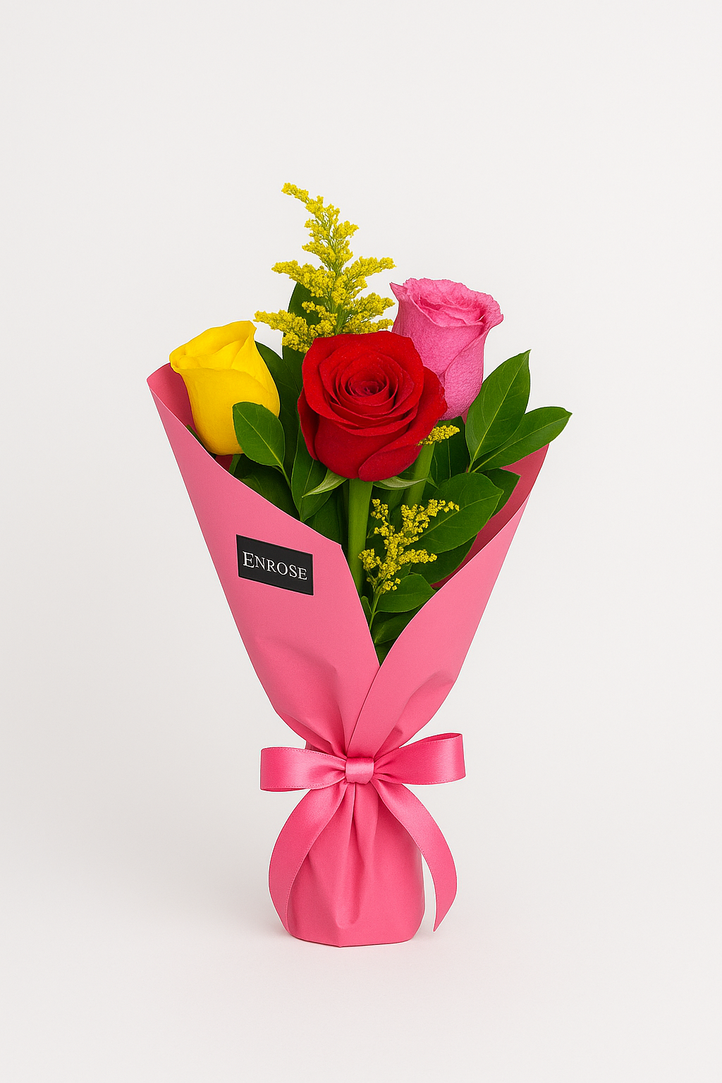 Mini Buquê 3 Rosas Coloridas