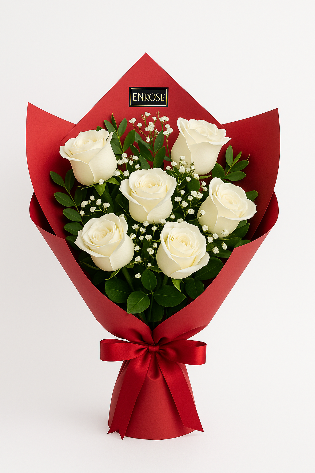 Buquê 6 Rosas Brancas