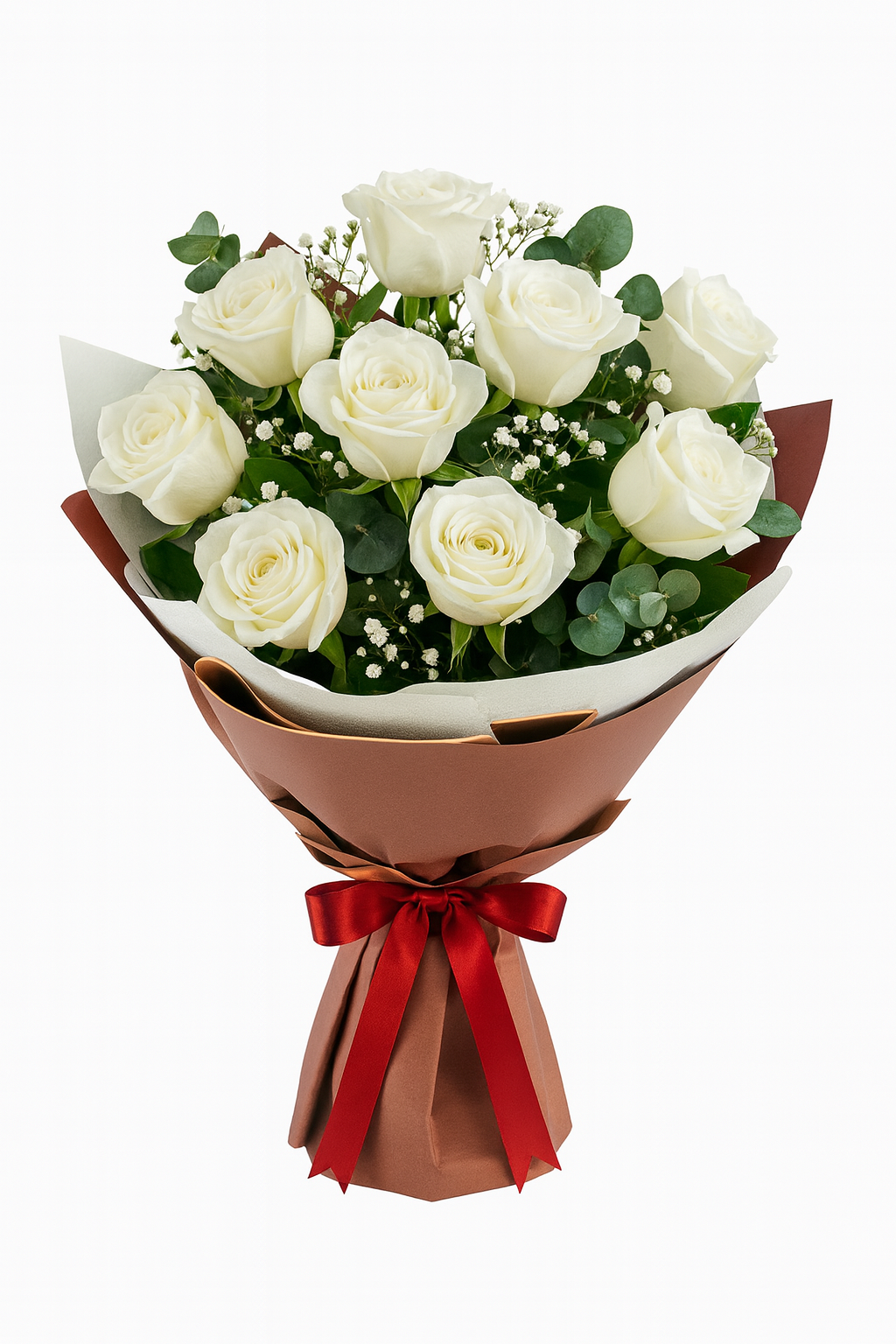 Buquê 12 Rosas Brancas