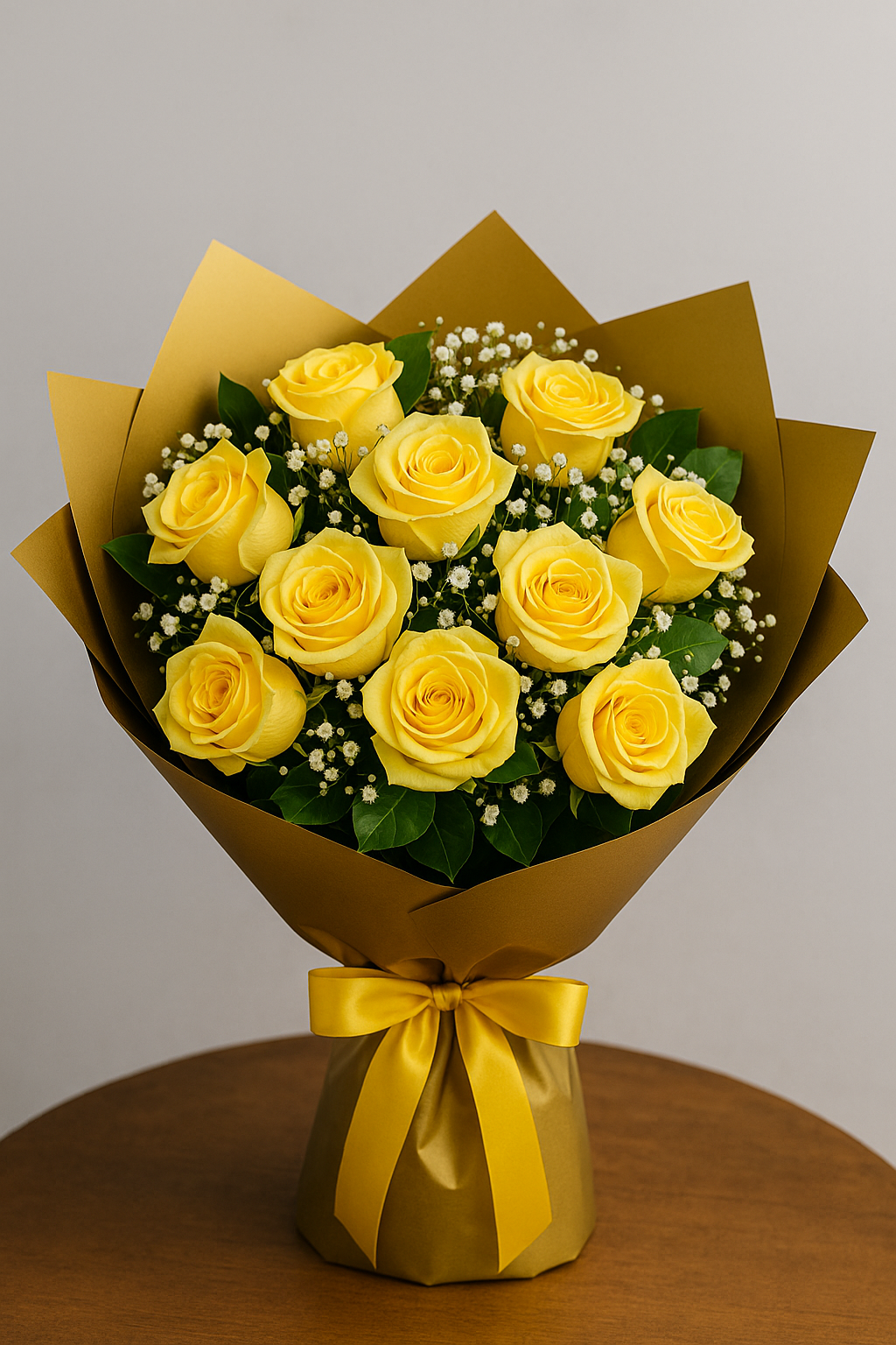 Buquê 12 Rosas Amarelas