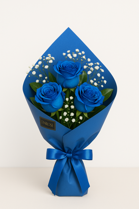 Buquê 3 Rosas Azuis