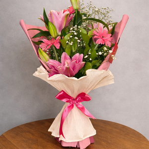 Buquê de Lírios e Gérberas - Beleza Delicada para Qualquer Ocasião