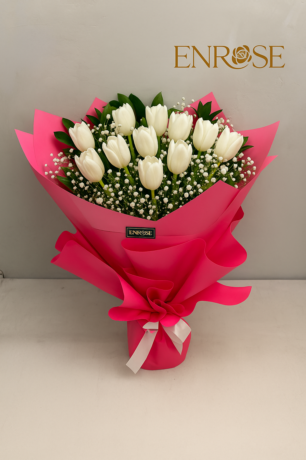 Buquê de Tulipas Brancas Naturais - Elegância e Sofisticação