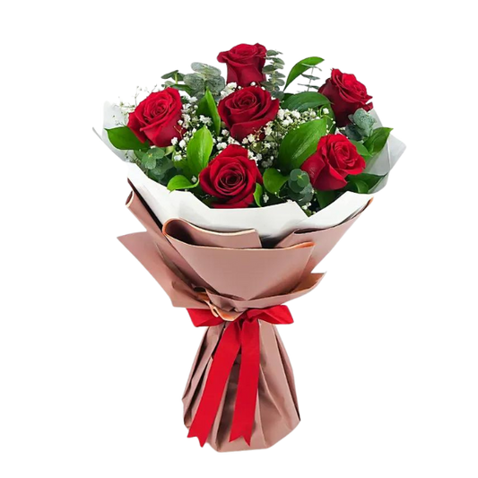 Buquê de rosas vermelhas Colombianas com embrulho especial