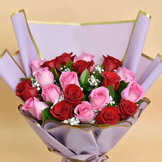 Espírito do Amor e da Romantismo: Buquê de Rosas Vermelhas e Rosas