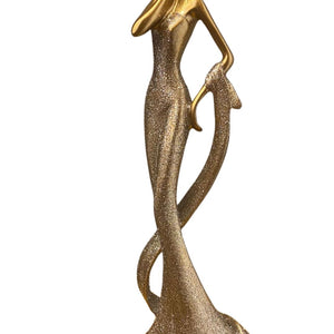 ESTATUETA MULHER DOURADA 30 CM  RESINA