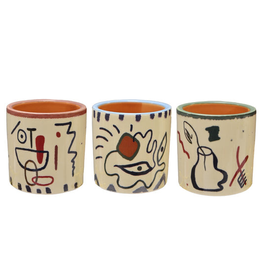 Abstract porcelain cachepot and