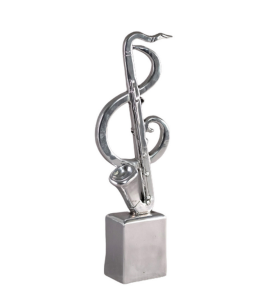 ESTATUETA CLAVE DE SOL COM BASE 35 CM RESINA