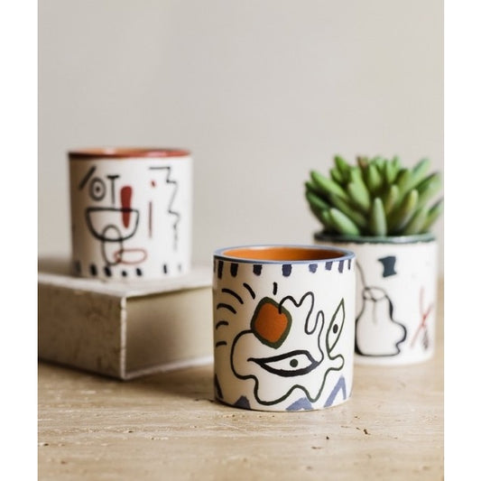 Abstract porcelain cachepot and