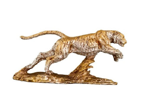 GOLDEN JAGUAR FIGURINE 18 CM RESIN